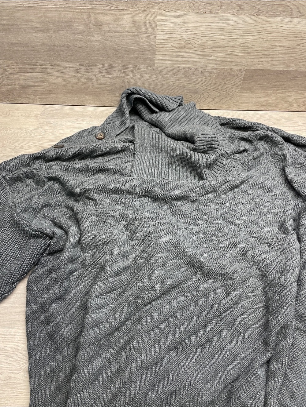 Style & Co. Men's Gray Button-Neck Knit Turtleneck Sweater C47